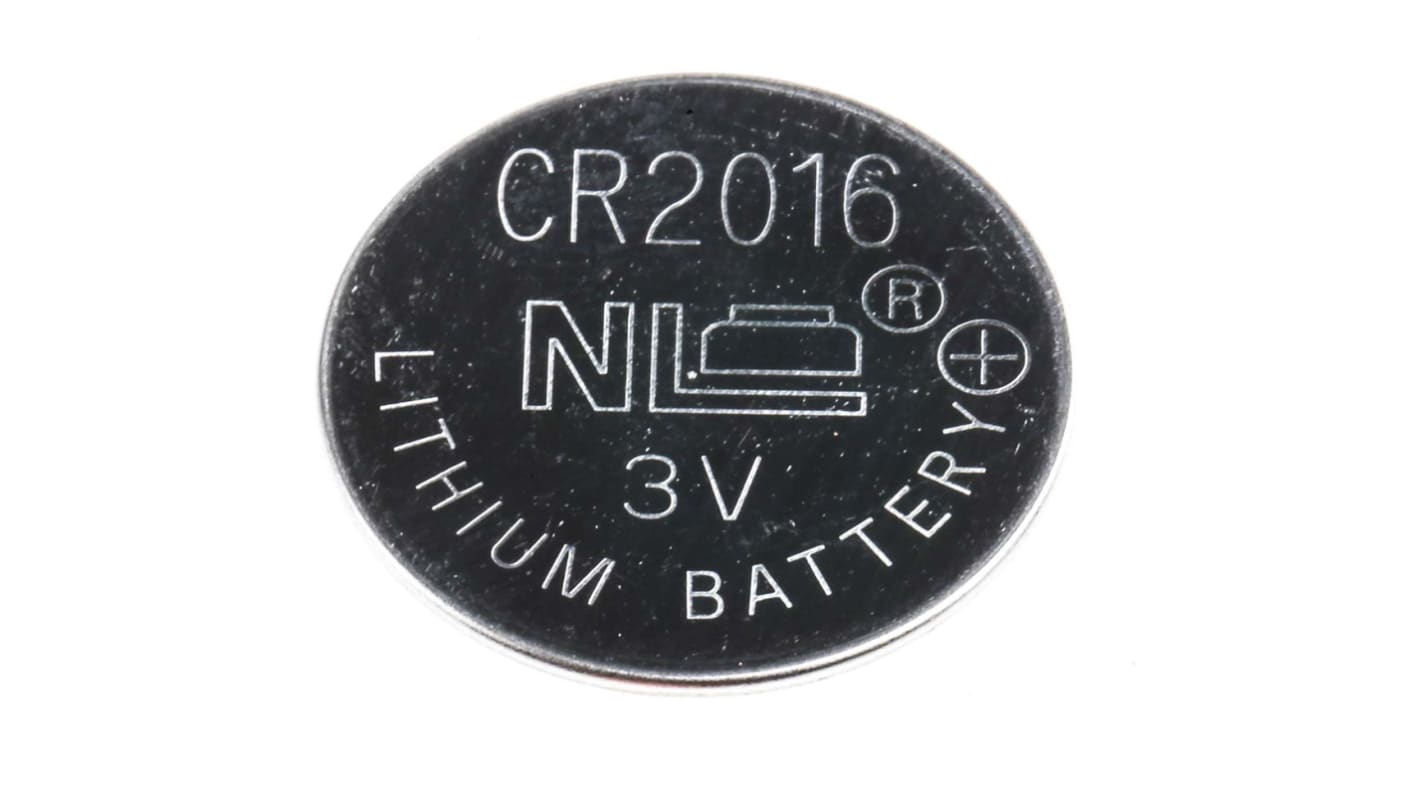 RS PRO CR2016 Button Batteries, 3V, 20mm Diameter