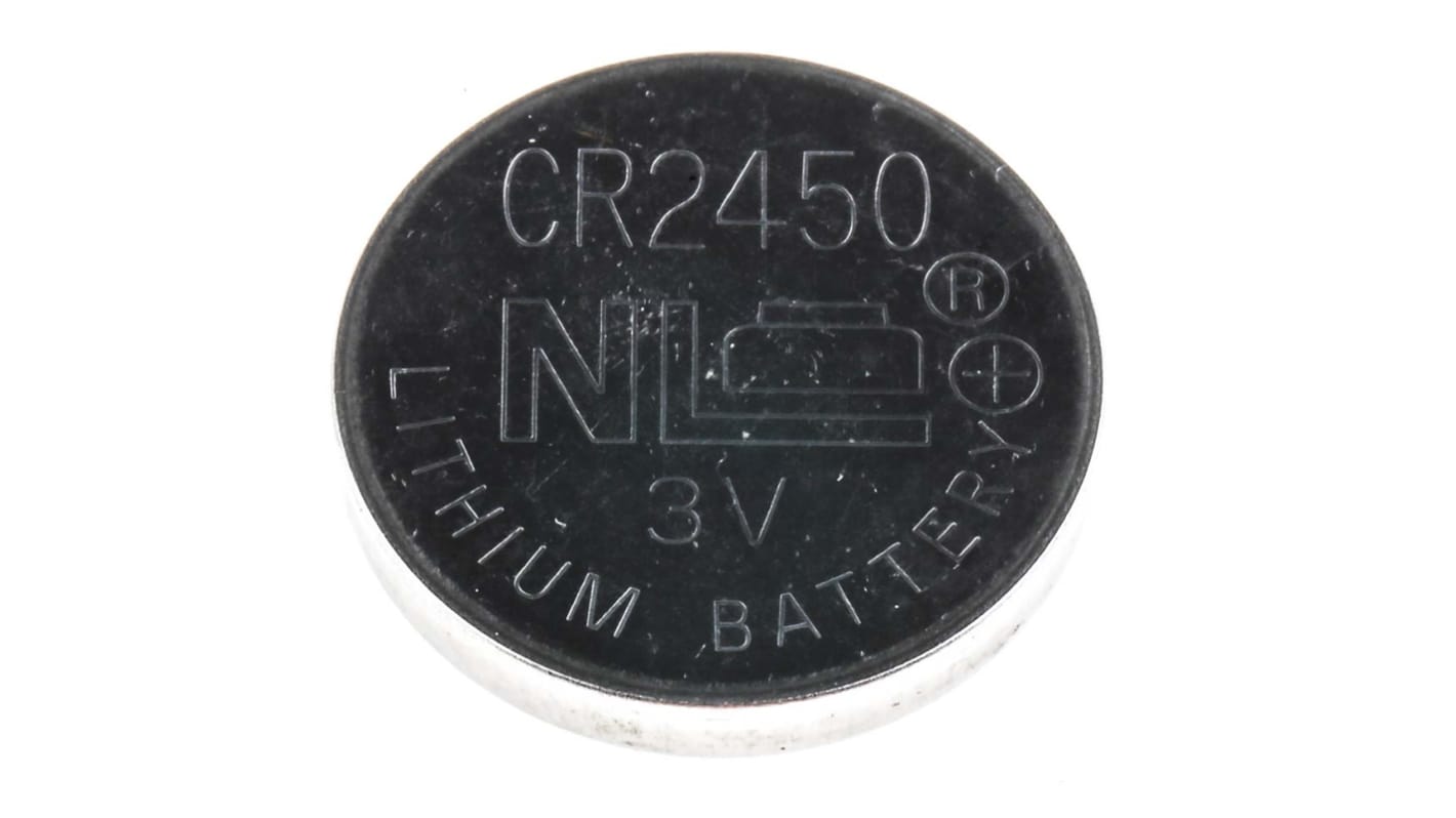 RS PRO CR2450 Button Batteries, 3V, 24.5mm Diameter