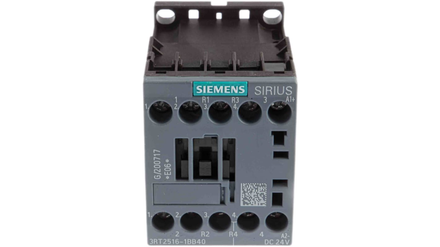Siemens SIRIUS 3RT2 Leistungsschütz 24 V dc-Spule, 4 -polig , 400 V ac / 9 A 4 kW 2 Schließer + 2 Öffner