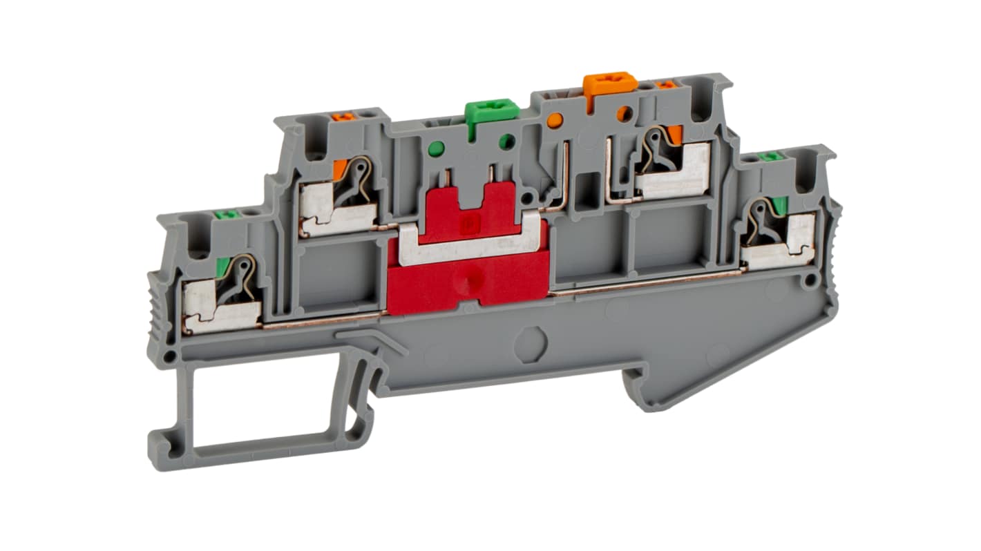 Phoenix Contact 3210351 CLIPLINE PTT Series Grey, Push In Termination