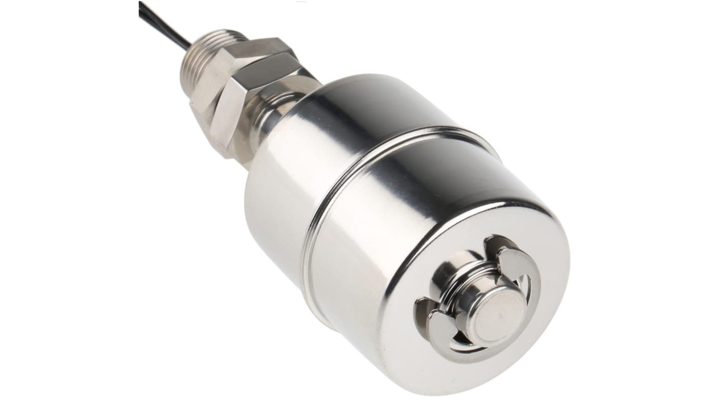 Sensata Cynergy3 SSF26 Series Vertical Stainless Steel 316L Float Switch, Float, 1m Cable, SPNO, 300V ac Max, 300V dc