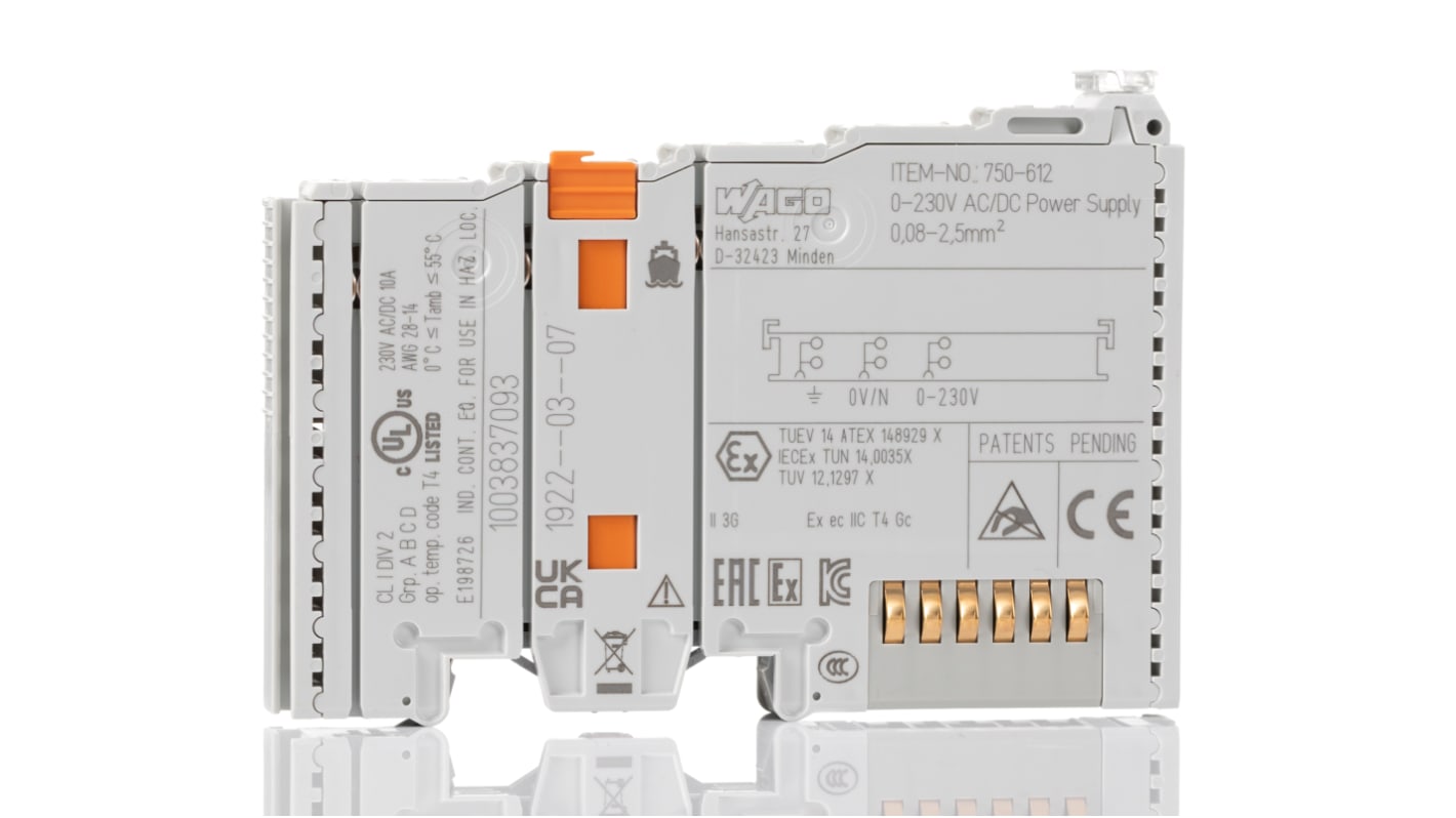 WAGO 750 Series PLC Power Supply for Use with I/O Module, 5 V dc