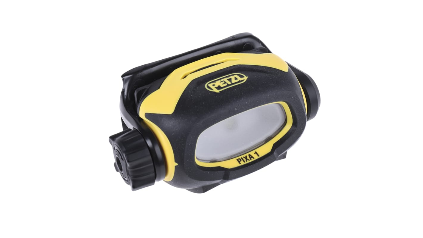 Petzl LED头灯, 60 lm, 15 m射程, AA电池, ATEX认证, IP67, 黑色/黄色, PIXA 1