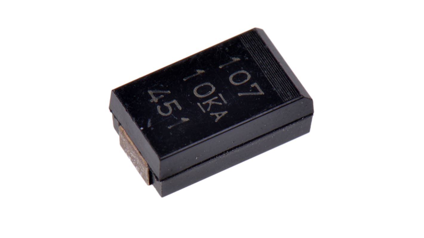 KEMET T591, SMD Polymerkondensator 100μF ±20% / 10V dc, -55°C → +125°C