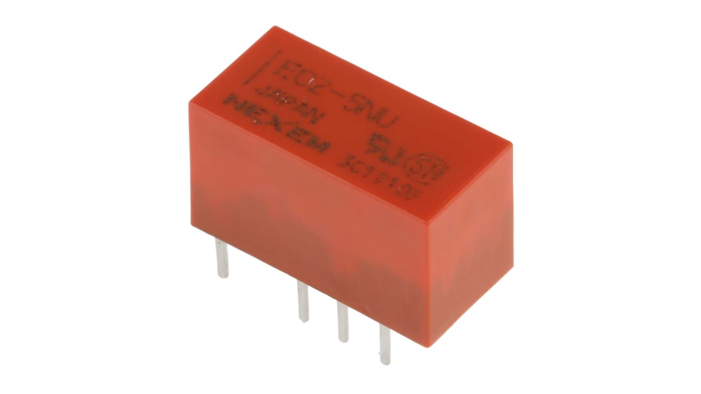 KEMET 电信信号继电器, 5V 直流线圈, DPDT, PCB安装, 2A切换, EC2系列