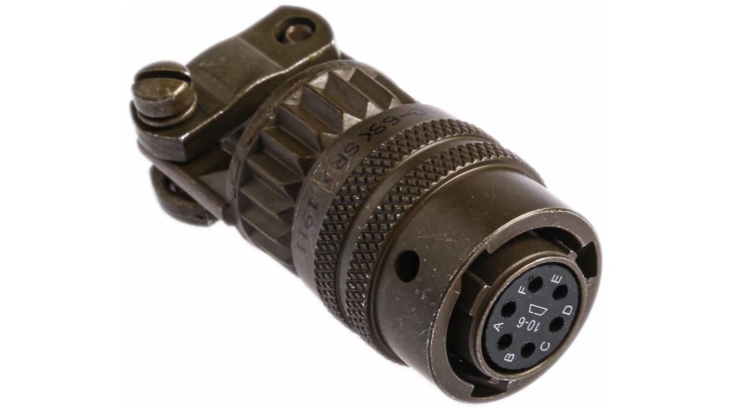 Amphenol Industrial, PT, Copper Alloy 6 Way Cable Mount MIL Spec Circular Connector PlugGreen, Socket Contacts,Shell