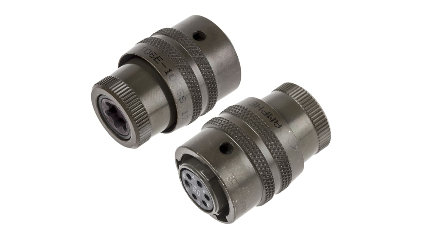 Amphenol Socapex, PT, Copper Alloy 6 Way Cable Mount MIL Spec Circular Connector PlugGreen, Socket Contacts,Shell Size