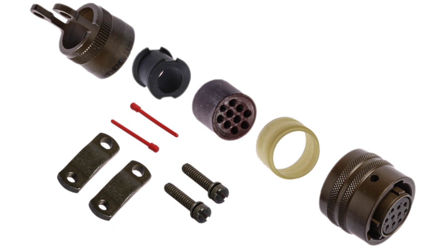 Amphenol Socapex, PT, Copper Alloy 10 Way Cable Mount MIL Spec Circular Connector PlugGreen, Pin Contacts,Shell Size