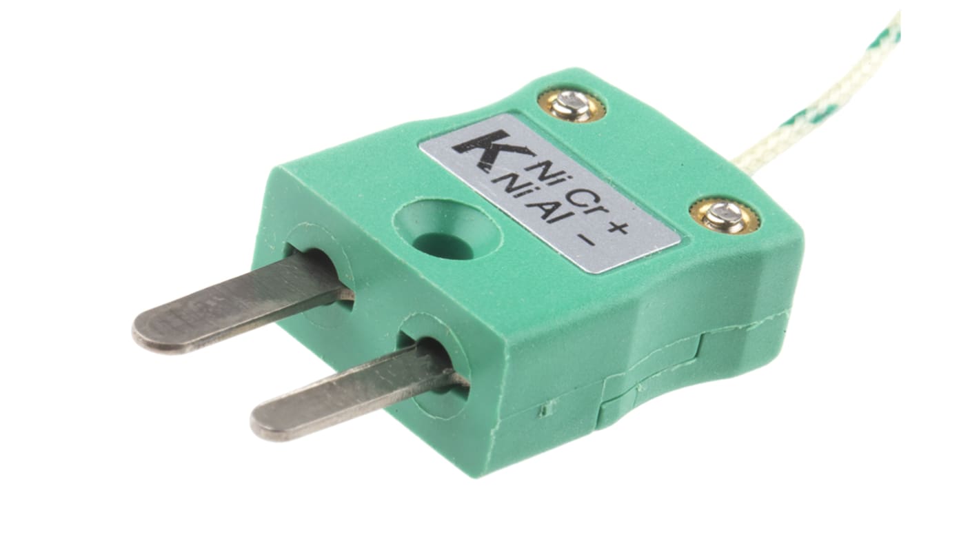 Termopar tipo K RS PRO, Ø sonda 1/0.508mm x 2m, temp. máx +350°C, cable de 2m, conexión , con conector miniatura