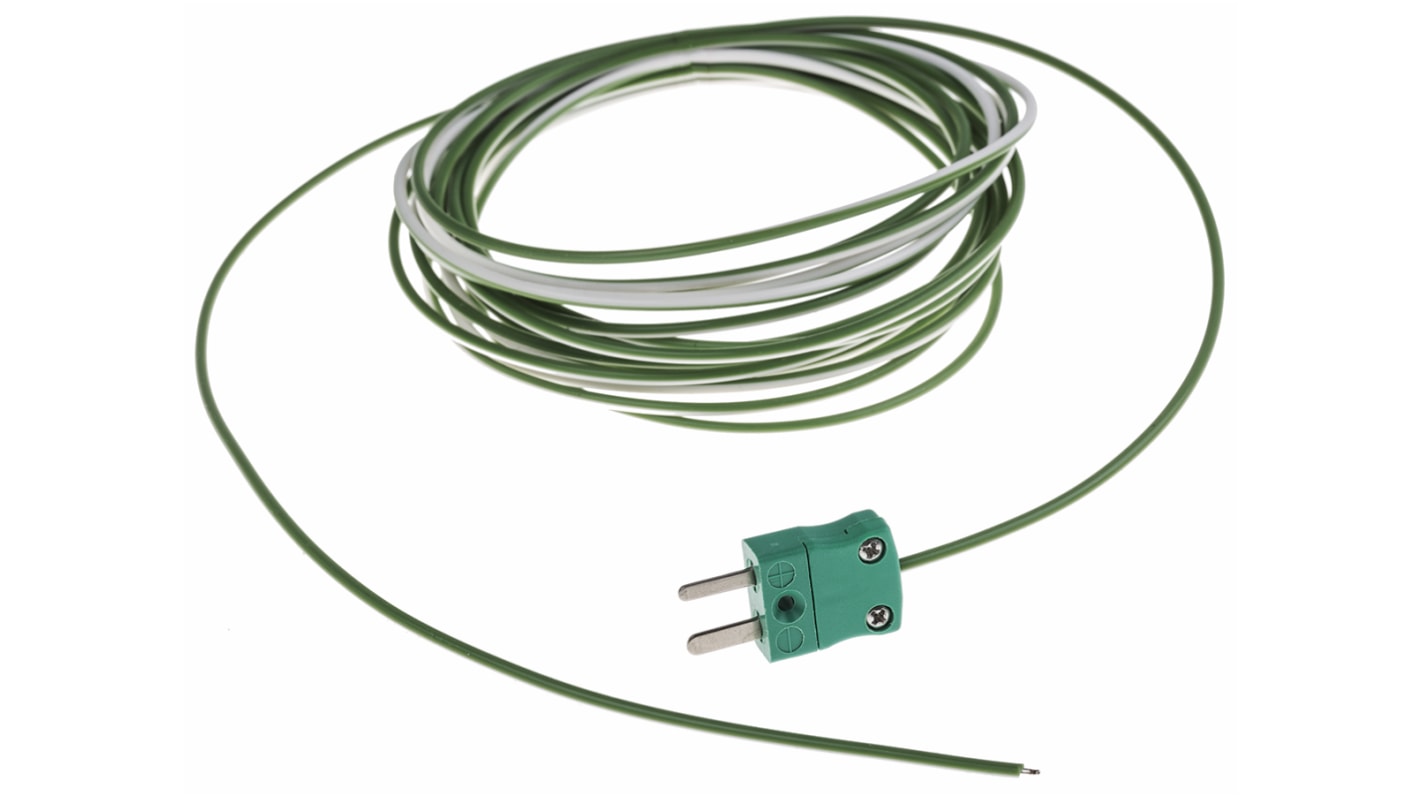 RS PRO Type K Exposed Junction Thermocouple 5m Length, 1/0.376mm Diameter → +250°C