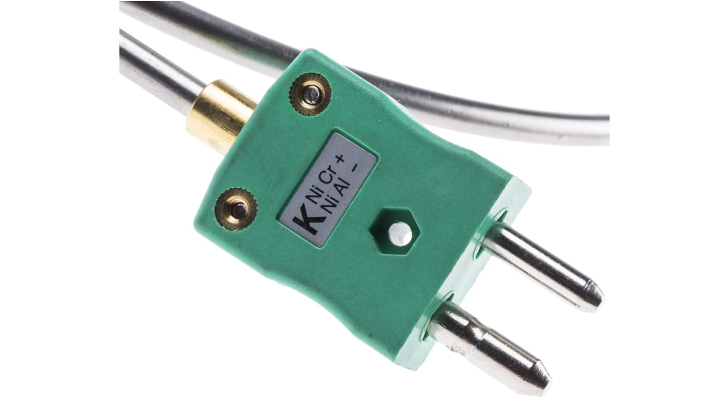 Termopar tipo K RS PRO, Ø sonda 4.5mm x 750mm, temp. máx +1100°C, conexión Conector macho estándar