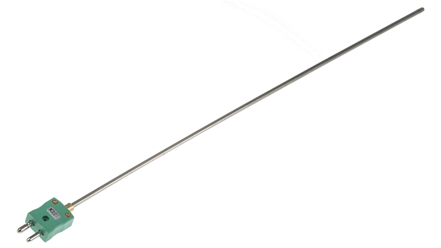 RS PRO Edelstahl Thermoelement Typ K, Ø 4.5mm x 500mm → +1100°C, DKD/DAkkS-kalibriert