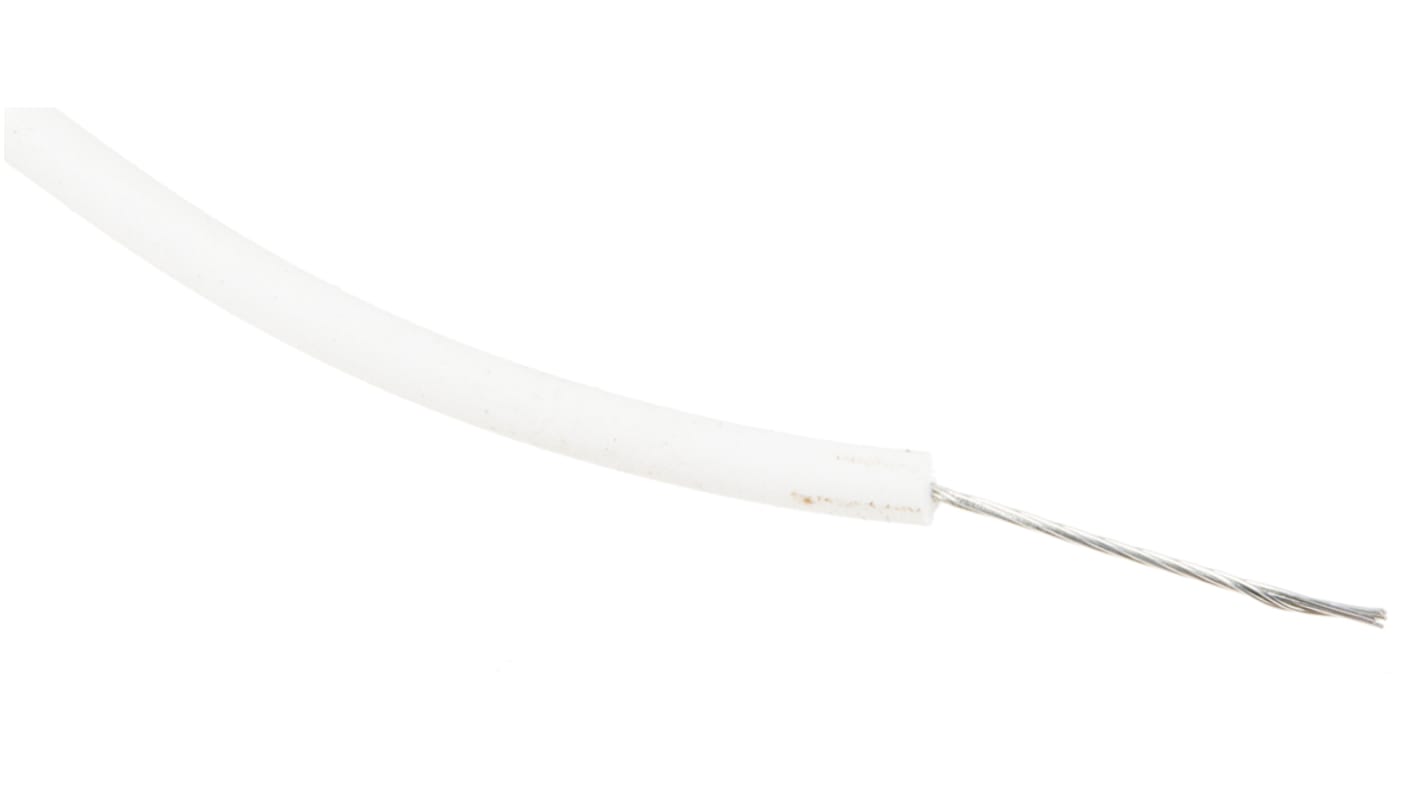 RS PRO White 0.13 mm² Hook Up Wire, 26 AWG, 7/0.16 mm, 100m, XLPE Insulation