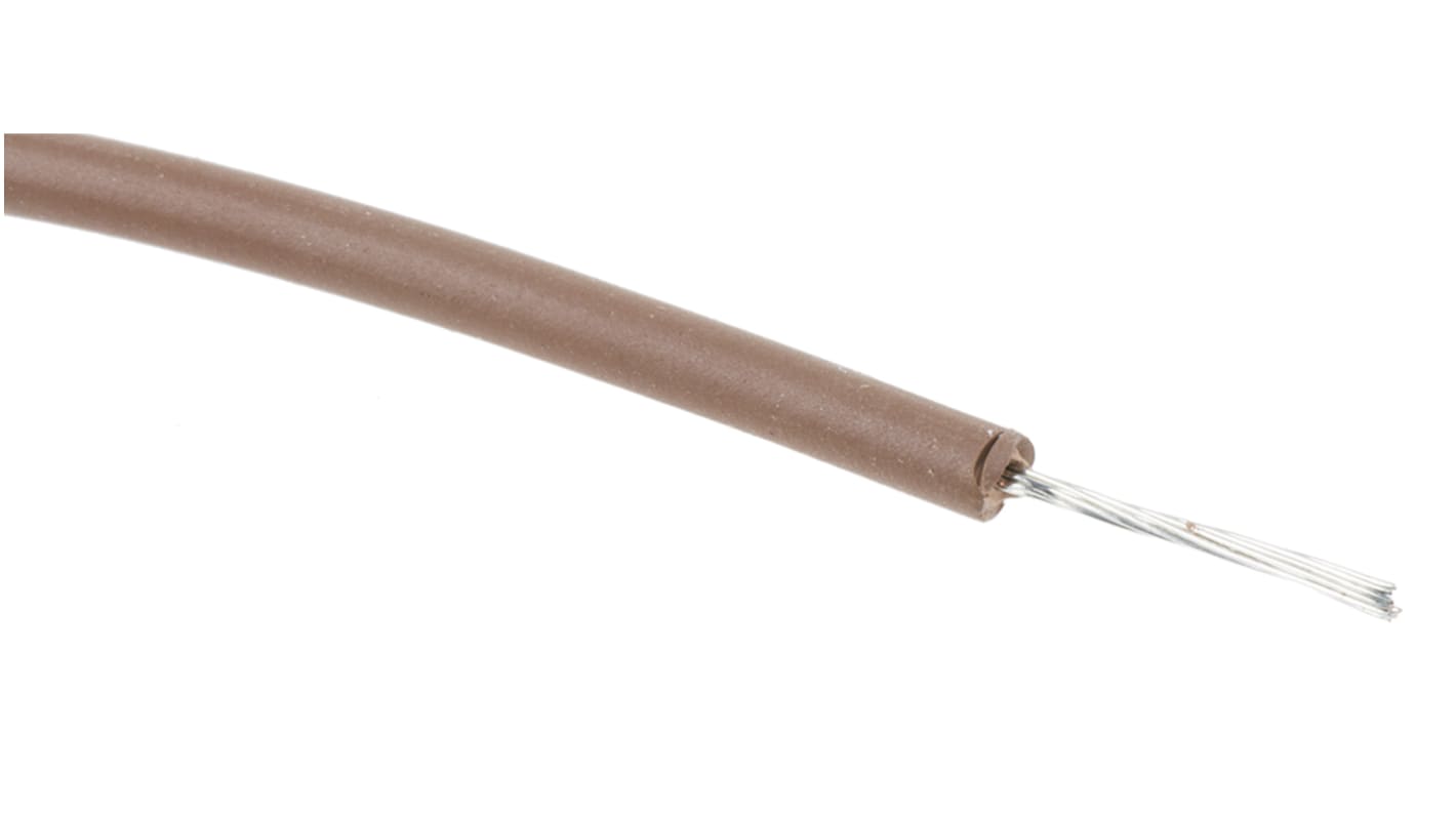 RS PRO Brown 0.2 mm² Hook Up Wire, 24 AWG, 11/0.16 mm, 100m, XLPE Insulation