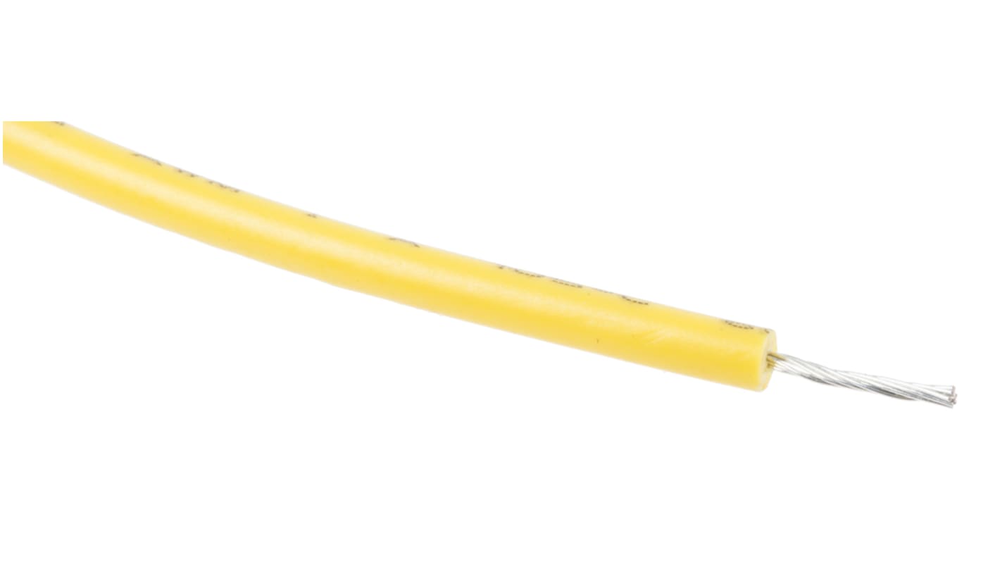 RS PRO Yellow 0.2 mm² Hook Up Wire, 24 AWG, 11/0.16 mm, 100m, XLPE Insulation