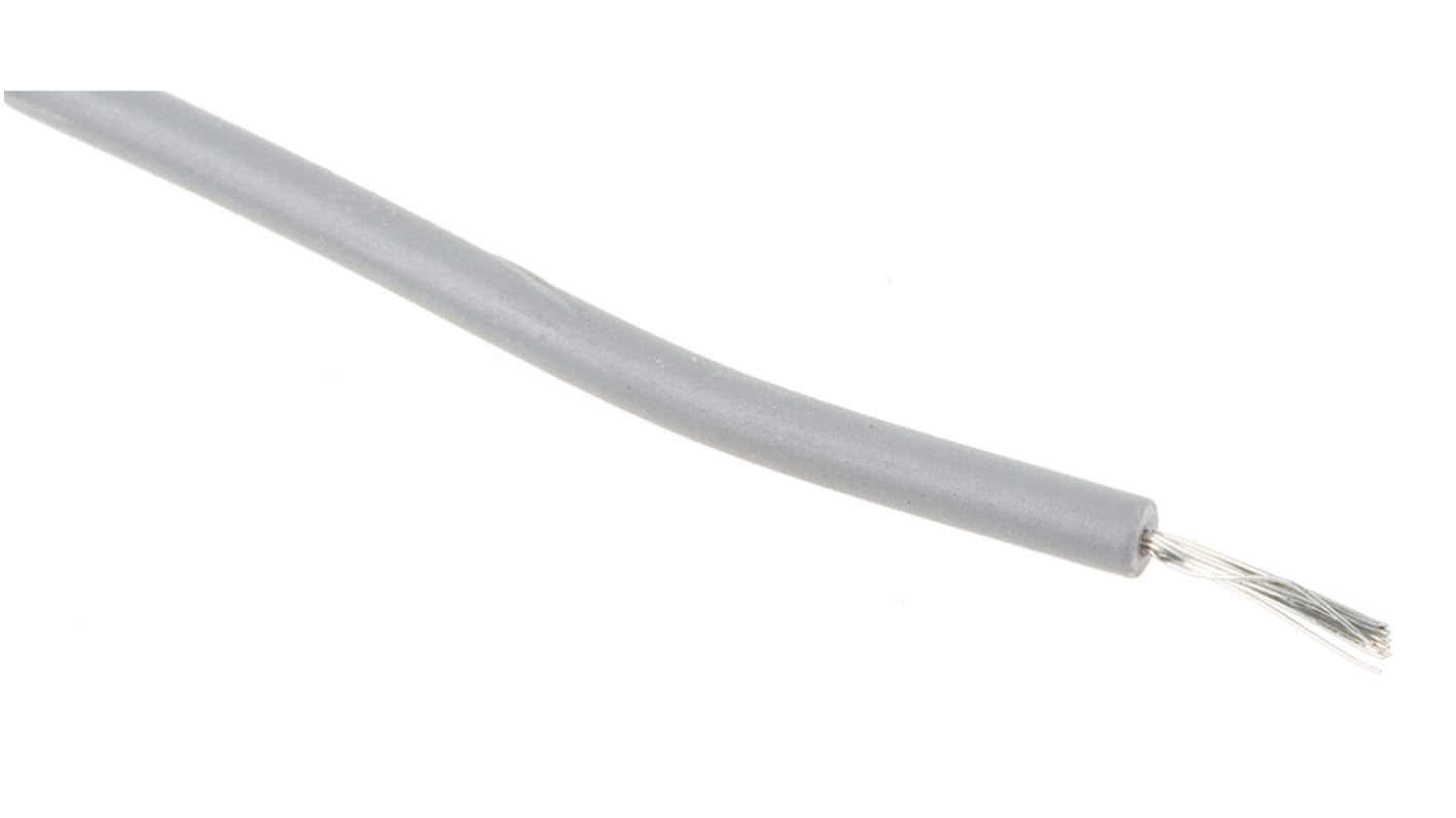 RS PRO Grey 0.2 mm² Hook Up Wire, 24 AWG, 11/0.16 mm, 100m, XLPE Insulation
