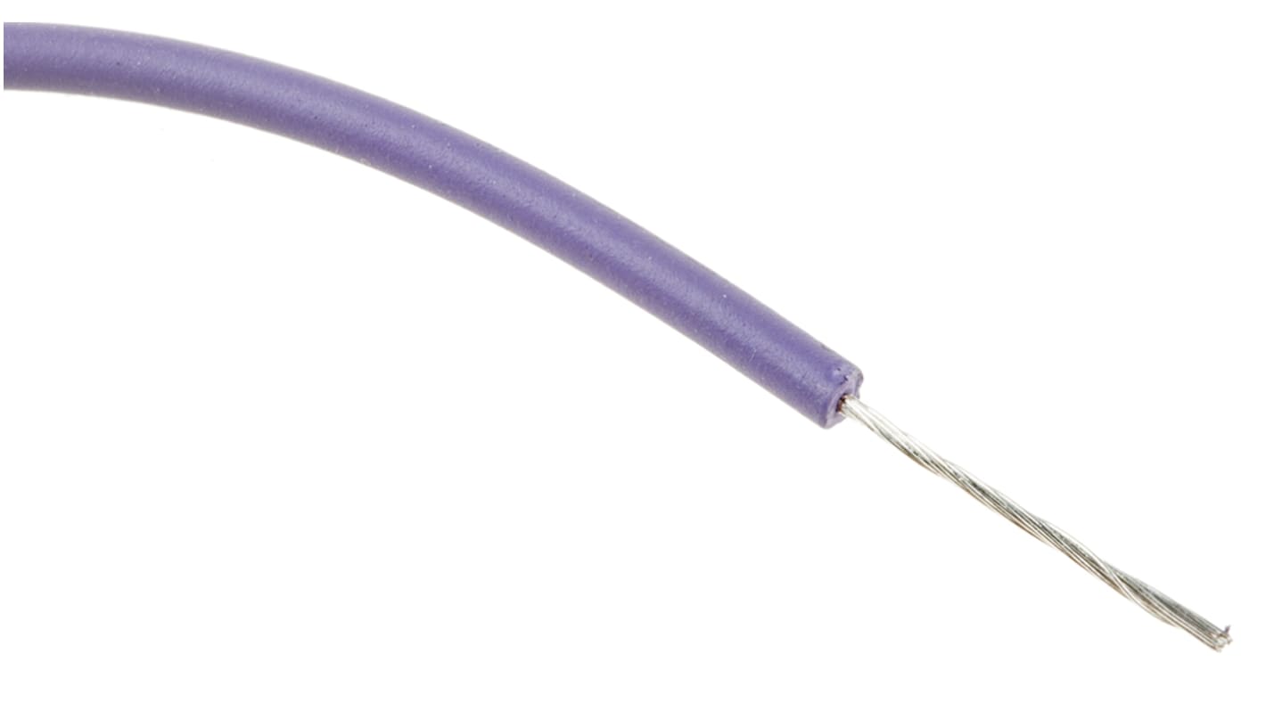 RS PRO Purple 0.2 mm² Hook Up Wire, 24 AWG, 11/0.16 mm, 100m, XLPE Insulation