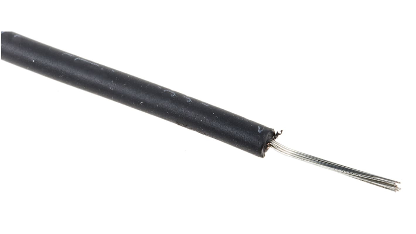 RS PRO Black 0.33mm² Hook Up Wire, 22 AWG, 17/0.16 mm, 100m, XLPE Insulation