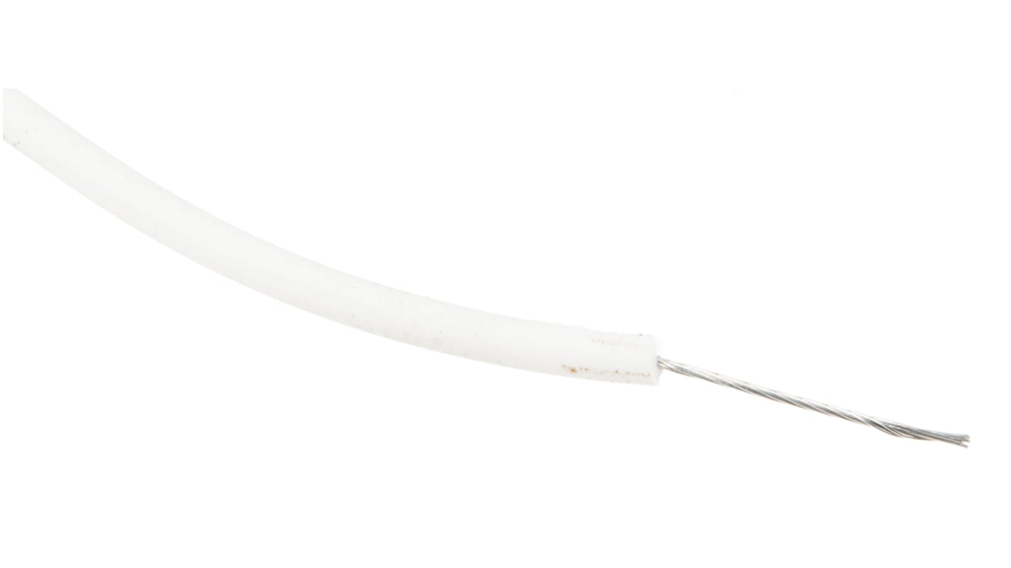 RS PRO White 0.33mm² Hook Up Wire, 22 AWG, 17/0.16 mm, 100m, XLPE Insulation