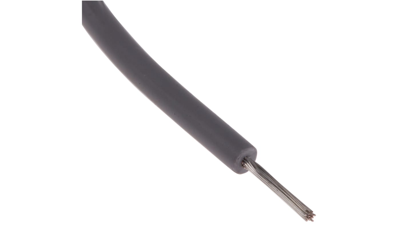 RS PRO Grey 0.33 mm² Hook Up Wire, 22 AWG, 17/0.16 mm, 100m, XLPE Insulation
