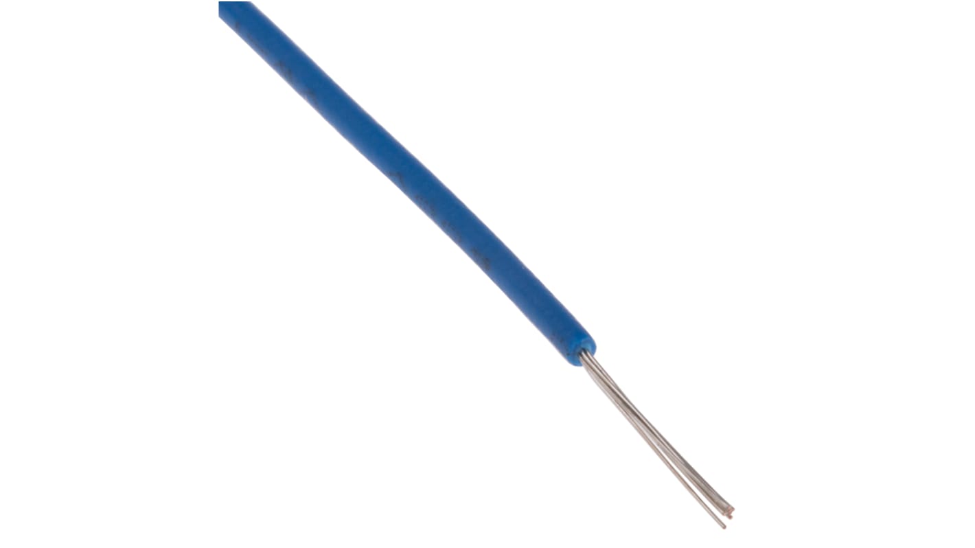 RS PRO Blue 0.08mm² Hook Up Wire, 28 AWG, 7/0.12 mm, 100m, MPPE Insulation