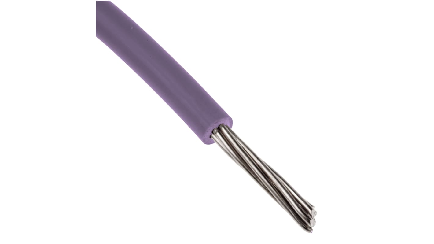 RS PRO Purple 0.2 mm² Hook Up Wire, 24 AWG, 11/0.16 mm, 100m, MPPE Insulation