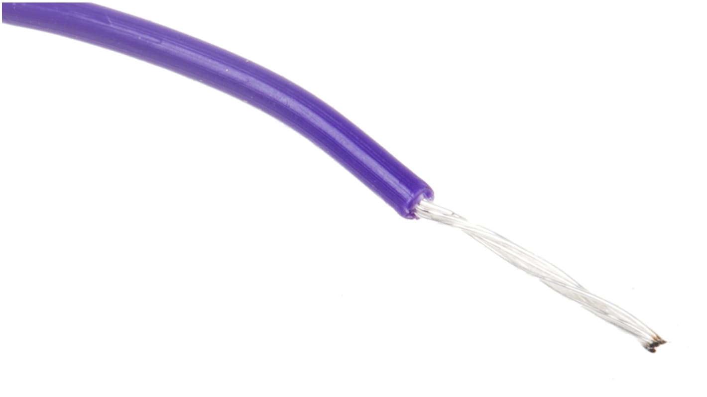 RS PRO Purple 0.33 mm² Hook Up Wire, 22 AWG, 7/0.12 mm, 100m, MPPE Insulation