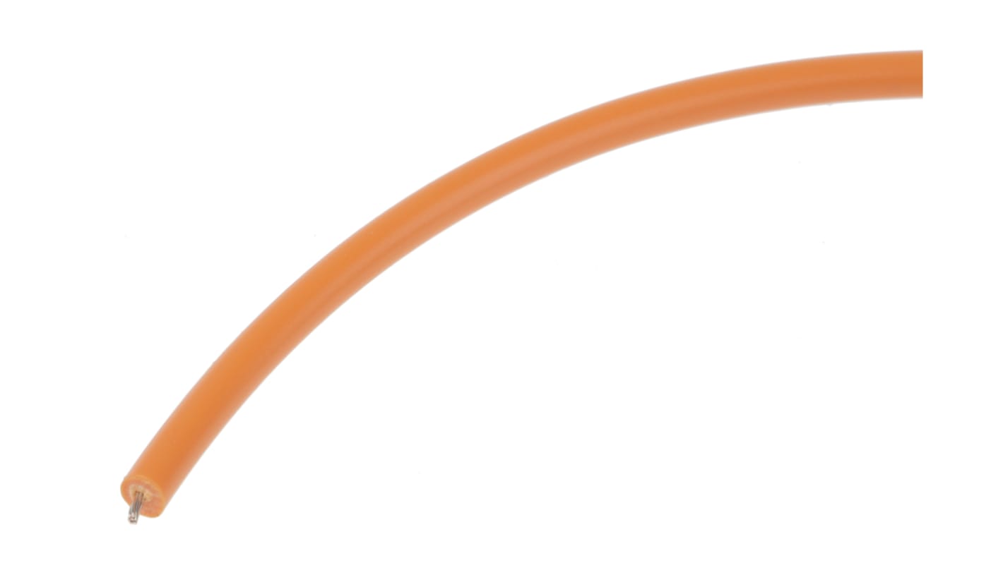 RS PRO Orange 0.08 mm² Hook Up Wire, 28 AWG, 7/0.12 mm, 100m, PVC Insulation