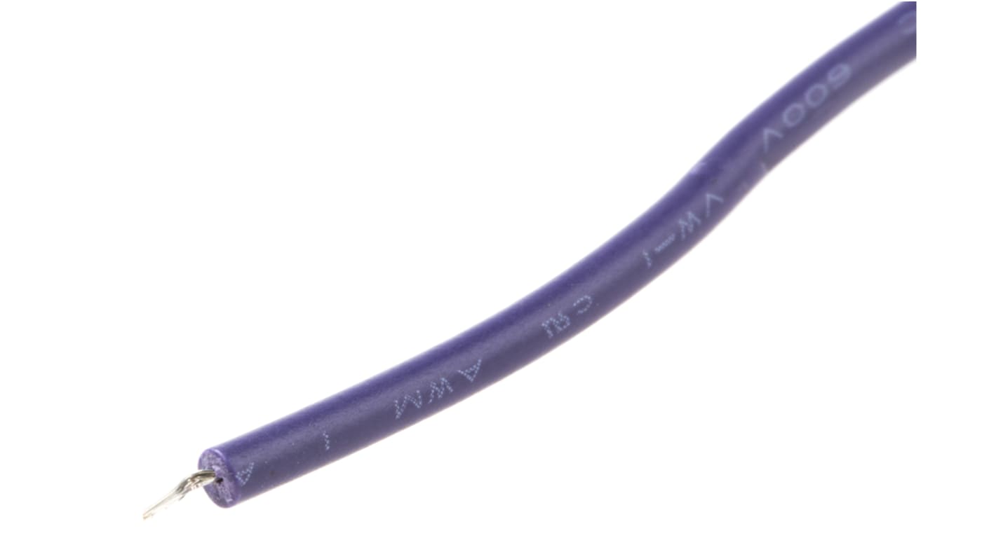RS PRO Purple 0.13 mm² Hook Up Wire, 26 AWG, 7/0.16 mm, 100m, PVC Insulation