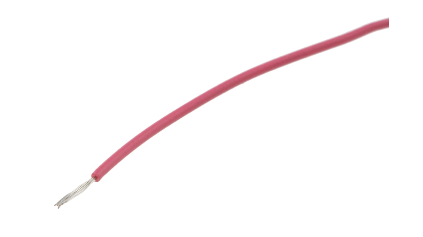 RS PRO Red 0.08 mm² Hook Up Wire, 28 AWG, 7/0.12 mm, 100m, XLPE Insulation