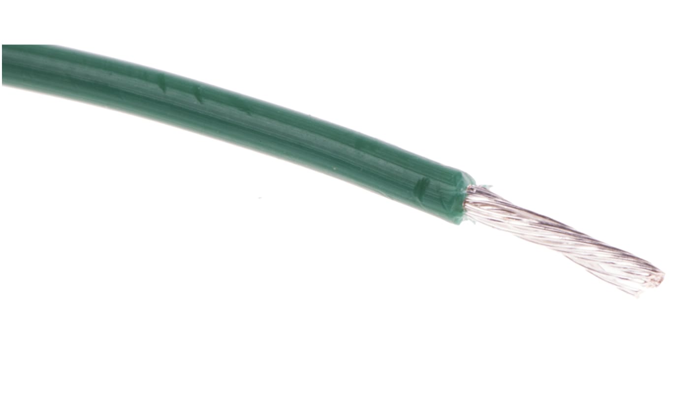 RS PRO 绿色电线, 0.2mm², 100m长, 24AWG, 300 V, 最高+125°C, XLPE绝缘