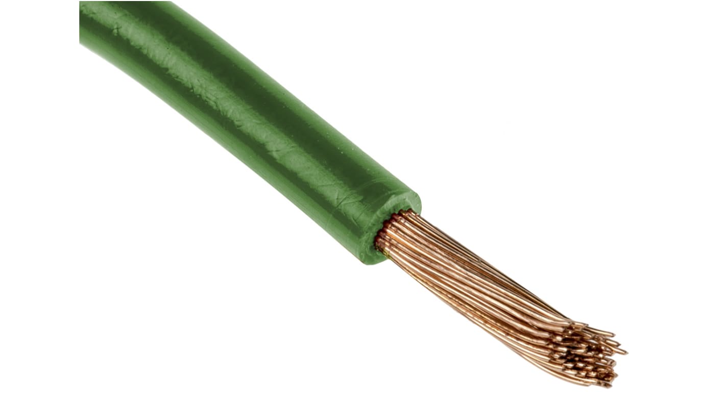 RS PRO Einzeladerleitung 0,33 mm², 22 AWG 100m Grün XLPE isoliert Ø 1.58mm 17/0,16 mm Litzen UL3266