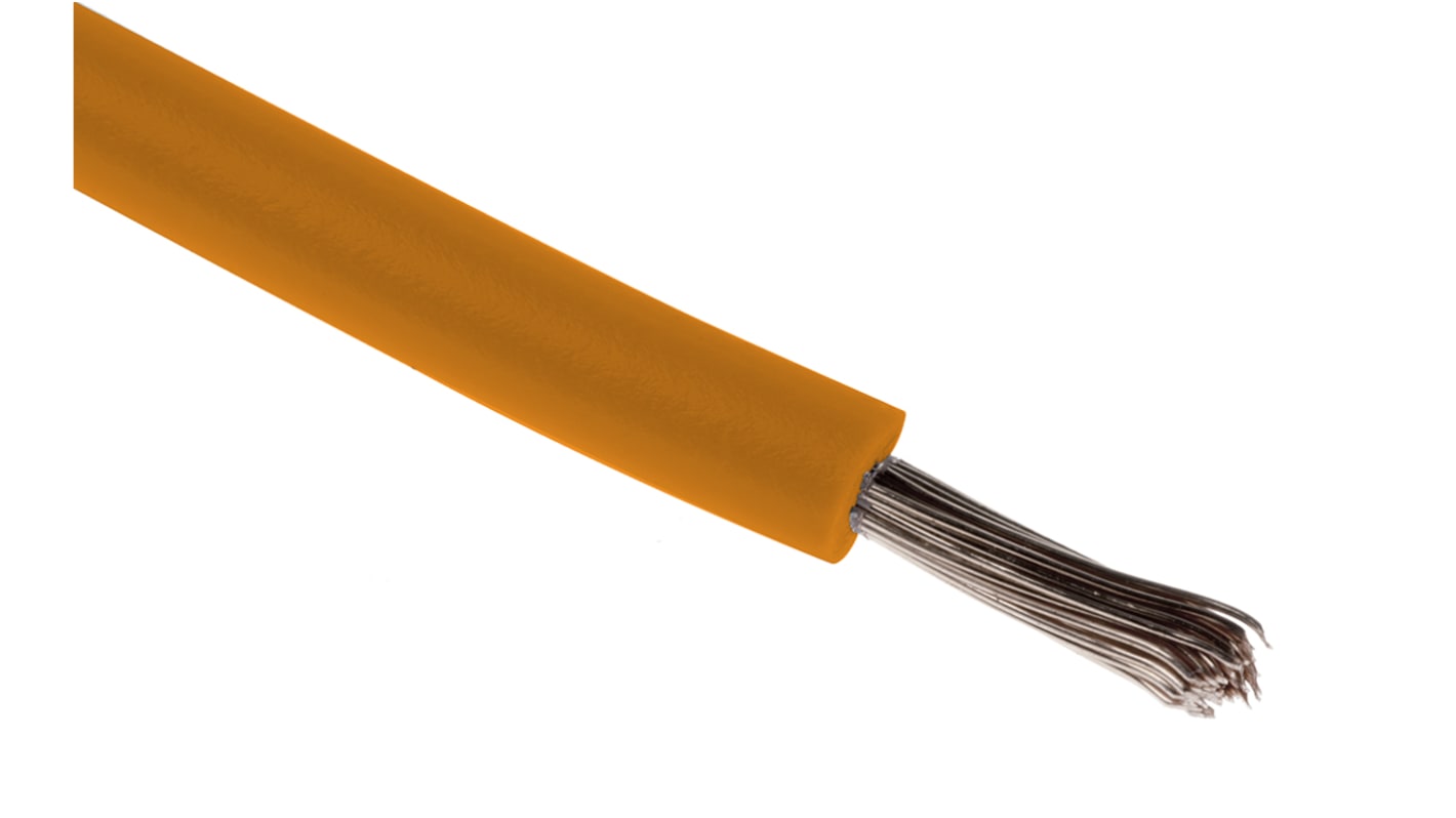 RS PRO Orange 0.33mm² Hook Up Wire, 22 AWG, 17/0.16 mm, 100m, XLPE Insulation