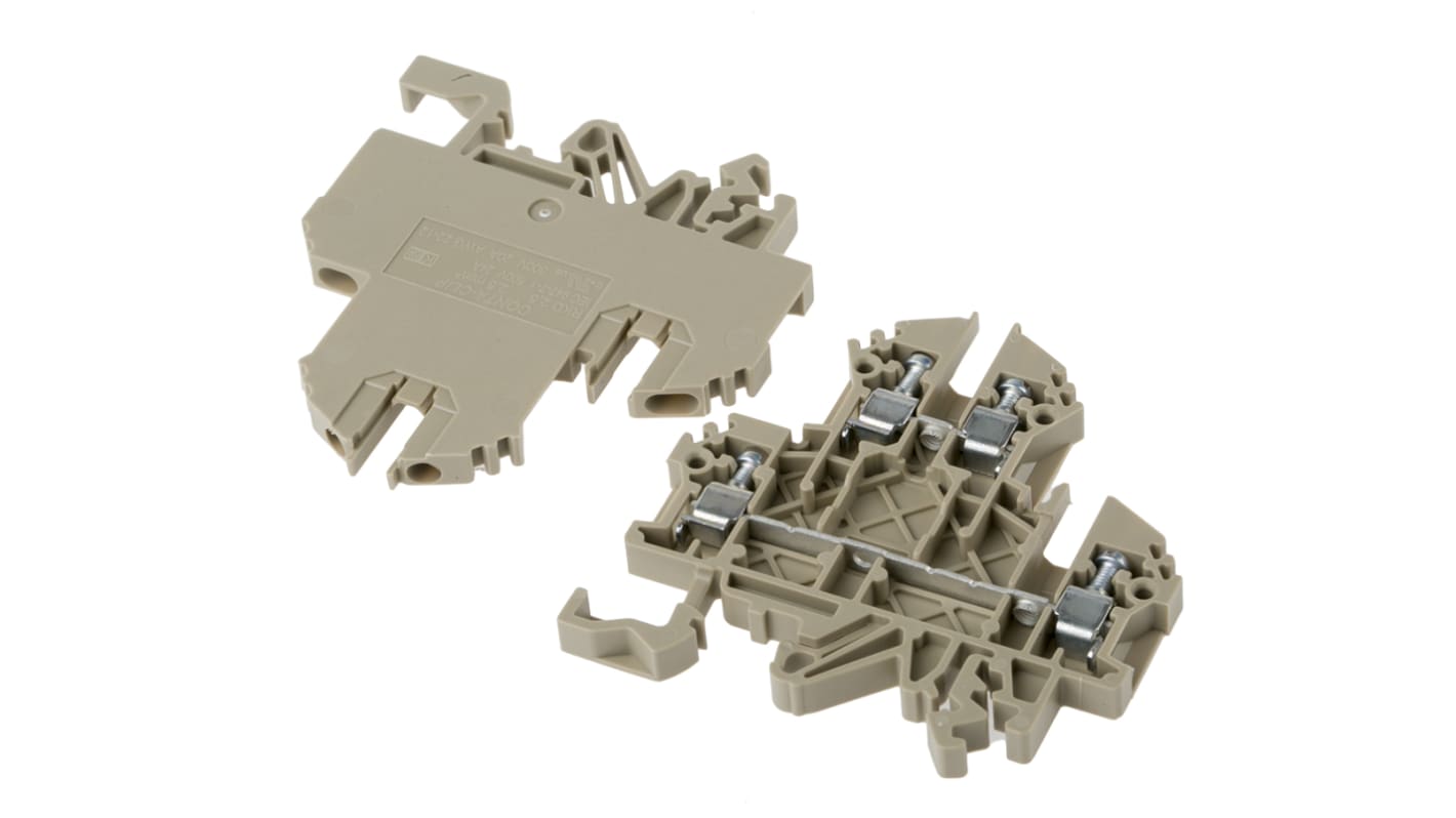 RS PRO Beige, Double-Level, Screw Termination