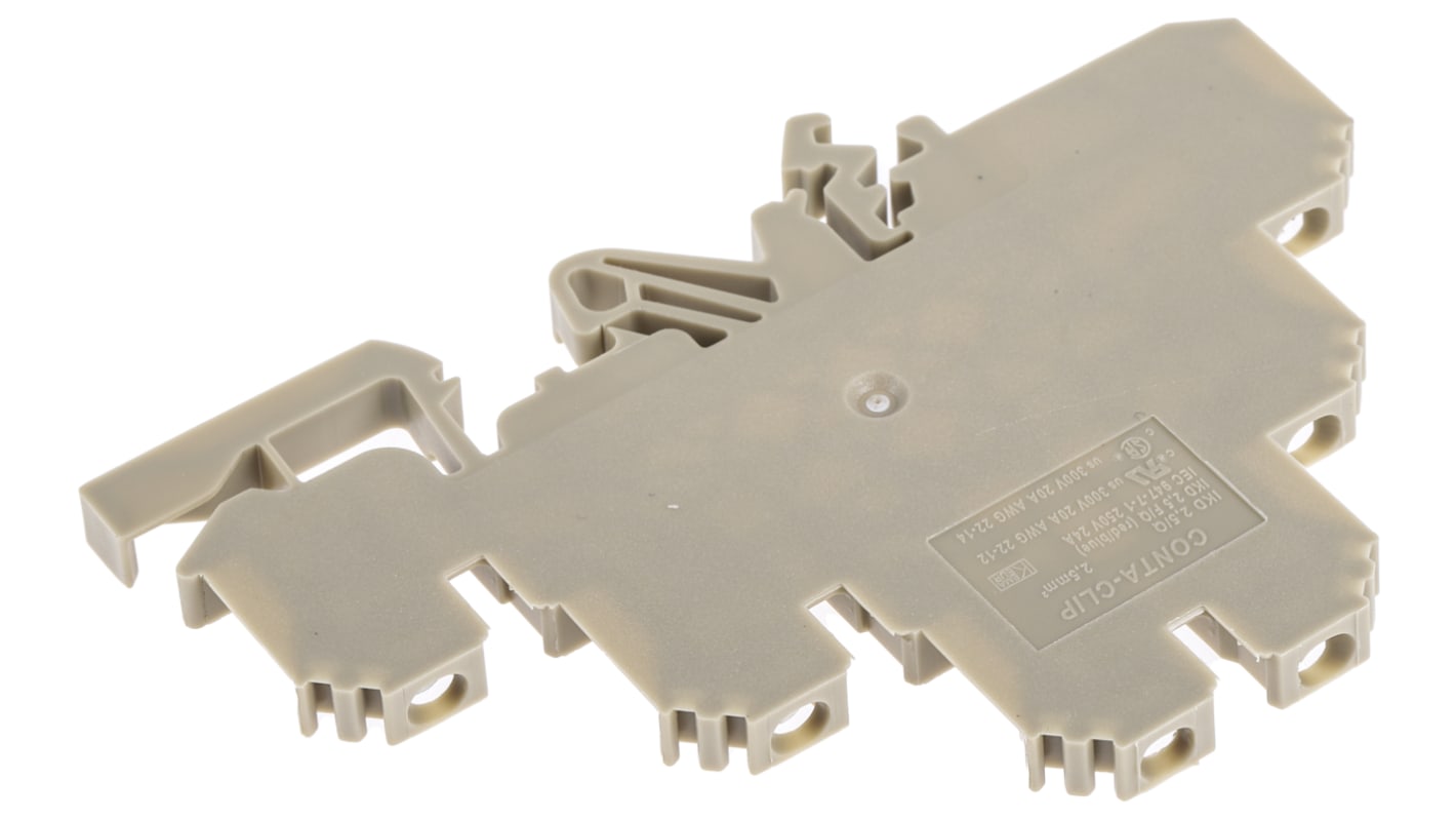 RS PRO Beige Feed Through Terminal Block, Triple-Level, Screw Termination