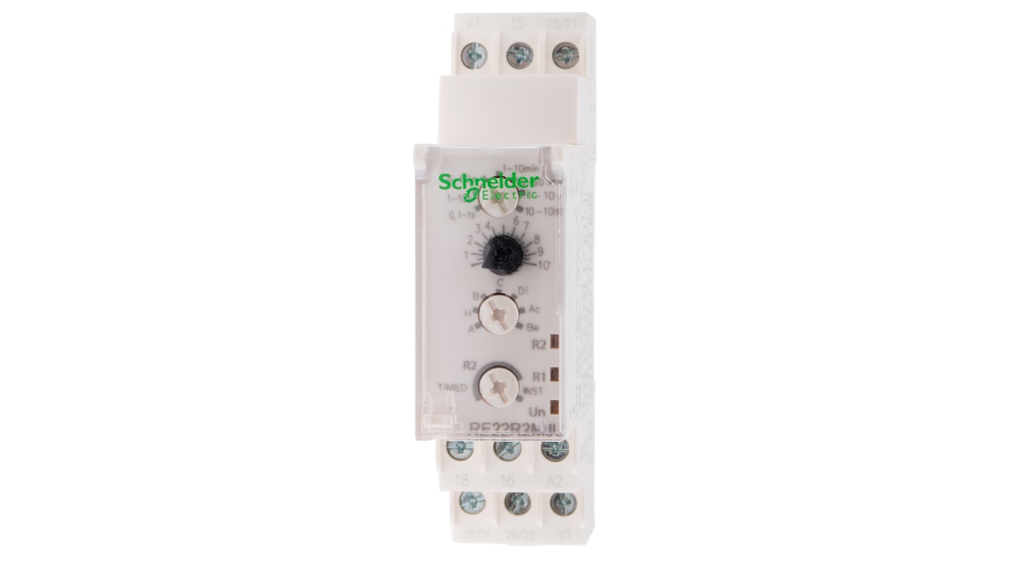 Schneider Electric Harmony Time Zeitrelais, DIN-Schienen, 0.1 s → 100h, 12V ac/dc, 4 Kont. Multifunktion,