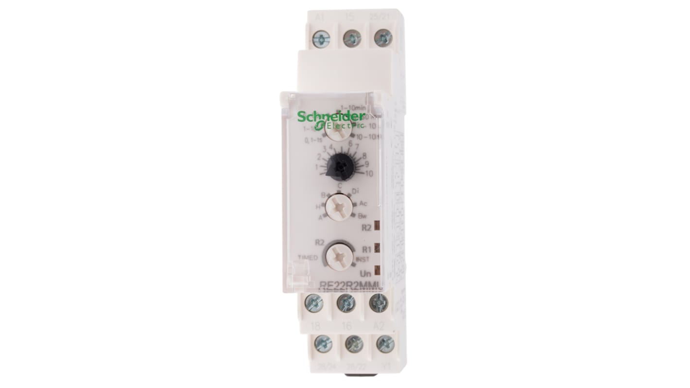 Schneider Electric Harmony Time Series DIN Rail Mount Timer Relay, 24 → 240V ac, 4-Contact, 0.1 s → 100h,