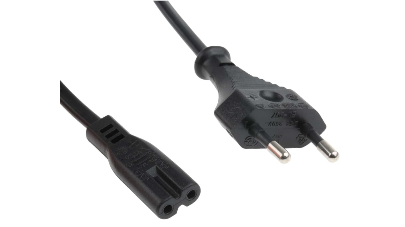 Phihong IEC C7 Socket to Type C Europlug Plug Power Cord, 1.8m