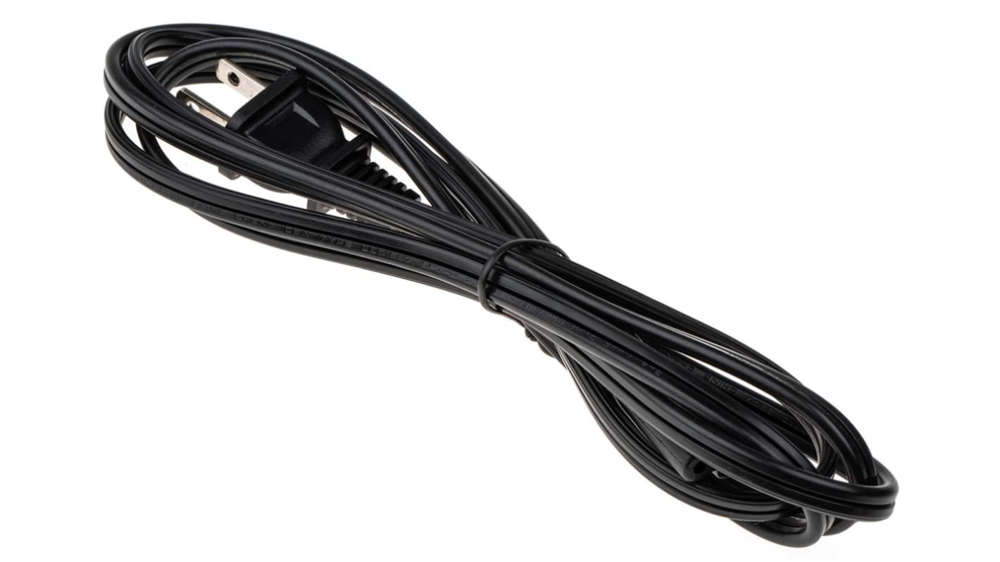 Phihong IEC C7 Socket to Type A US Plug Plug Power Cord, 1.8m