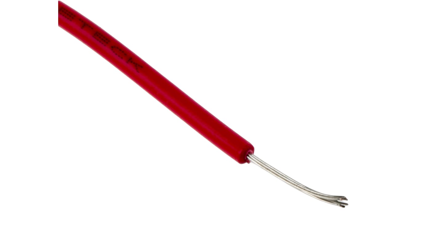 RS PRO Red 0.26mm² Hook Up Wire, 23 AWG, 3/0.07 mm, 100m, PVC Insulation