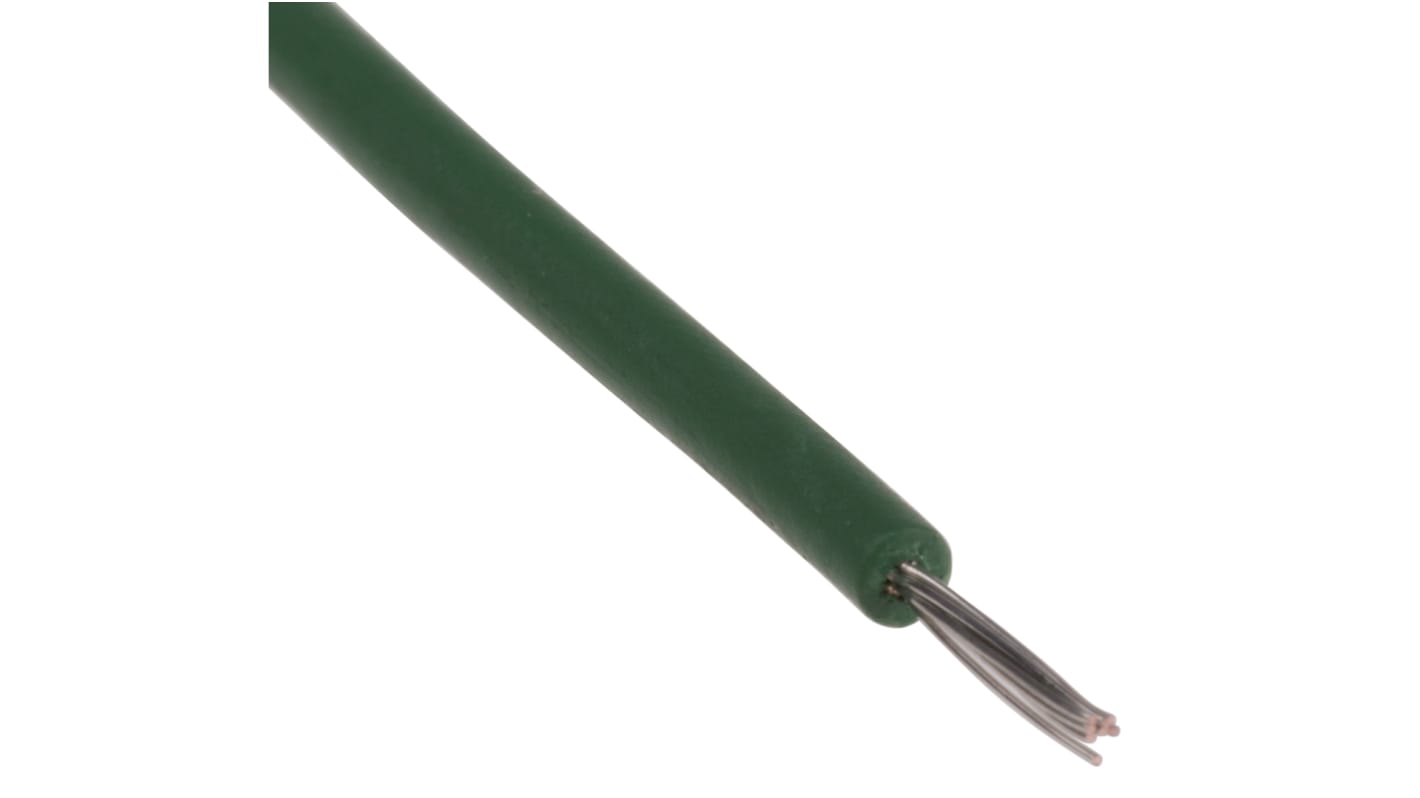RS PRO Green 0.2mm² Hook Up Wire, 24 AWG, 11/0.16 mm, 100m, XLPE Insulation
