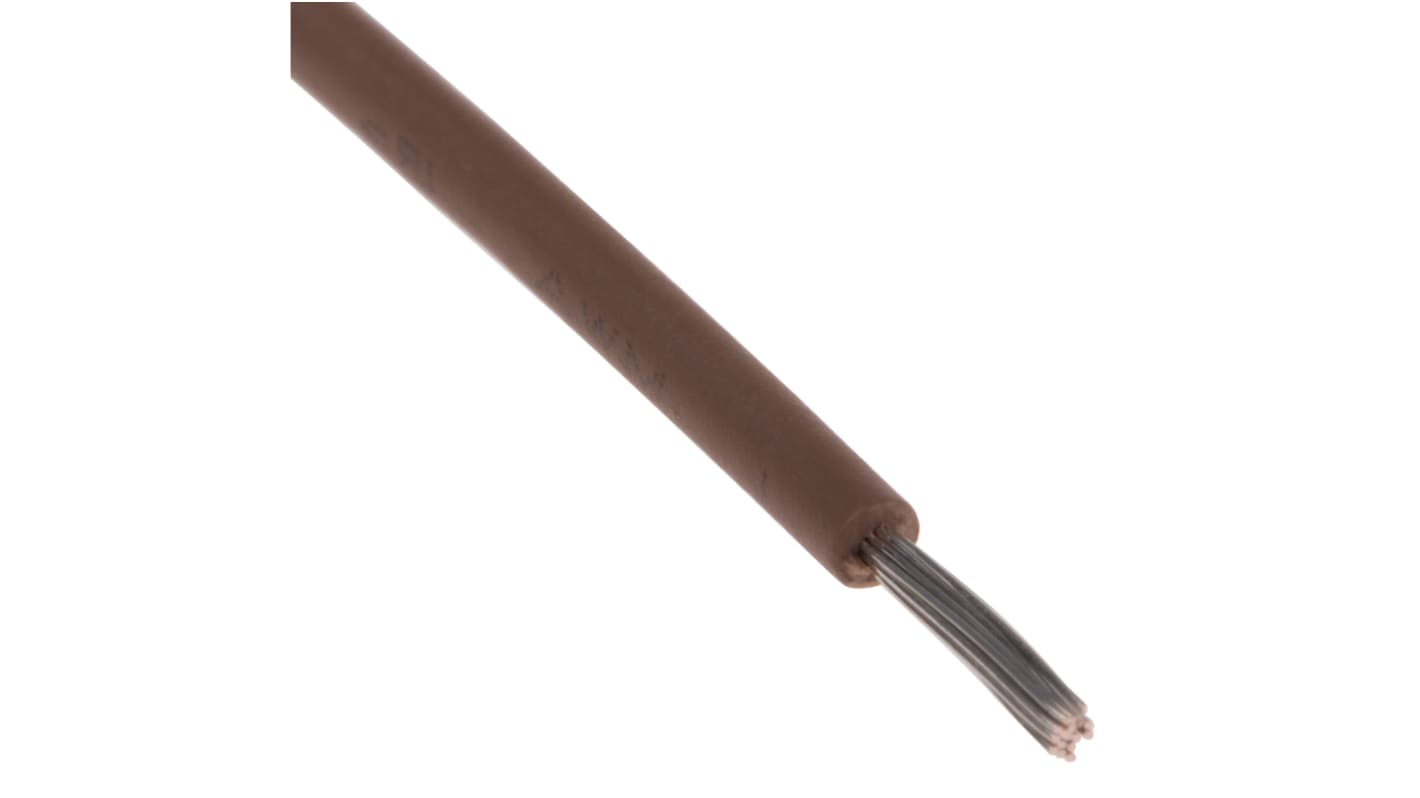 RS PRO Brown 0.33 mm² Hook Up Wire, 22 AWG, 17/0.16 mm, 100m, XLPE Insulation