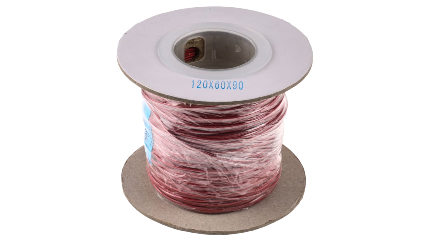 RS PRO Red 0.33mm² Hook Up Wire, 22 AWG, 17/0.16 mm, 100m, XLPE Insulation