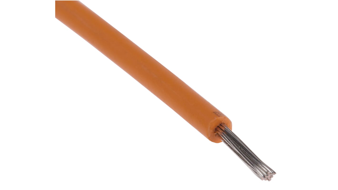 RS PRO Orange 0.33mm² Hook Up Wire, 22 AWG, 17/0.16 mm, 100m, XLPE Insulation