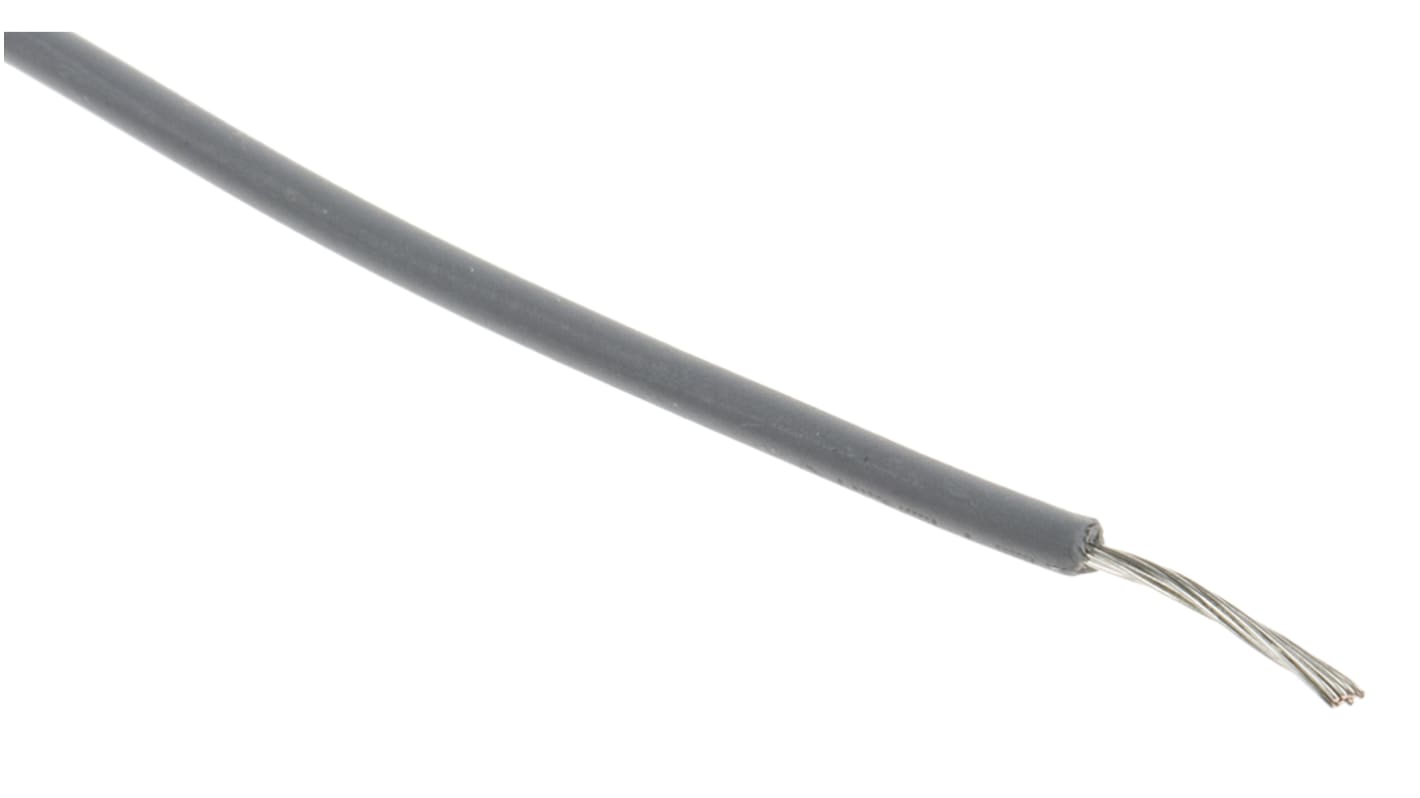 RS PRO Grey 0.33mm² Hook Up Wire, 22 AWG, 17/0.16 mm, 100m, XLPE Insulation
