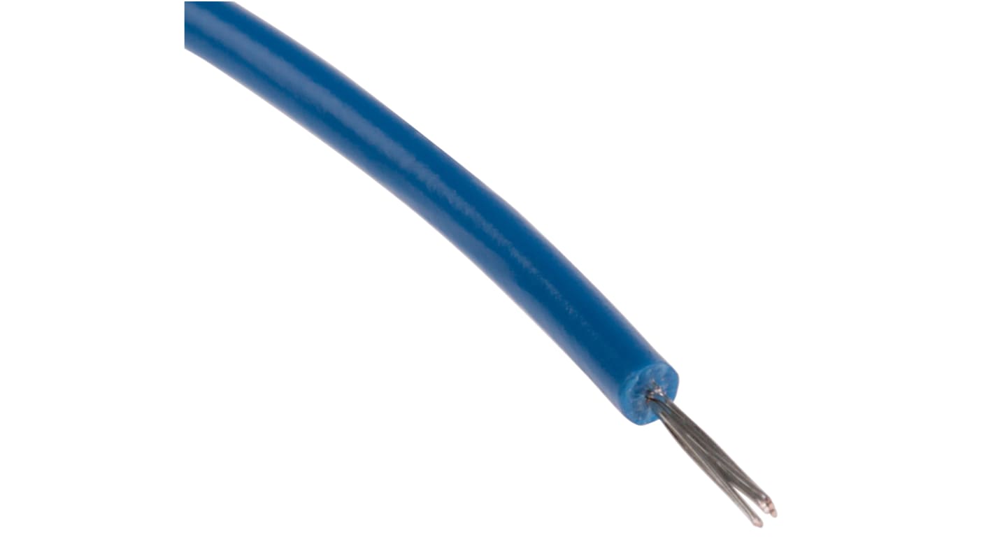 RS PRO Blue 0.08 mm² Hook Up Wire, 28 AWG, 7/0.12 mm, 100m, PVC Insulation