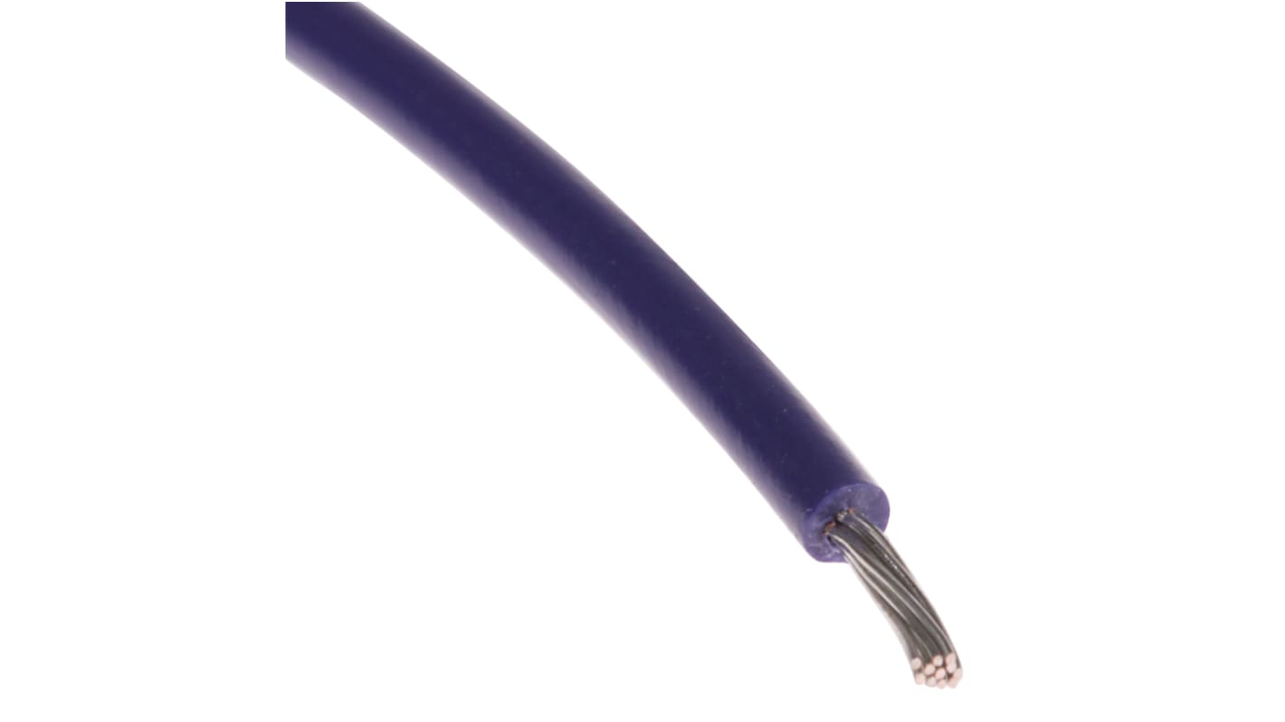 RS PRO Purple 0.2 mm² Hook Up Wire, 24 AWG, 11/0.16 mm, 100m, PVC Insulation