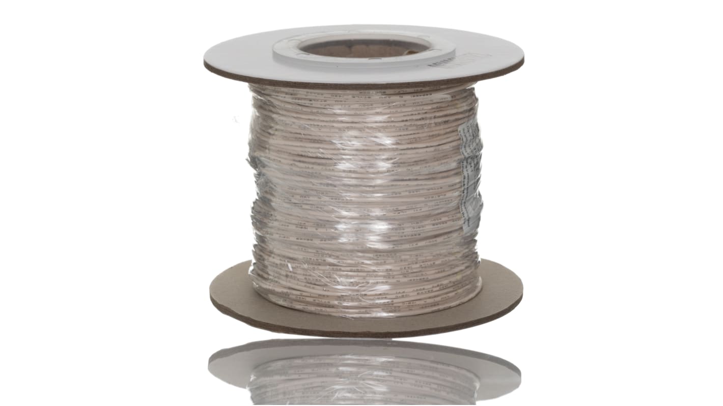 RS PRO White 0.33mm² Hook Up Wire, 22 AWG, 7/0.25 mm, 100m, PVC Insulation