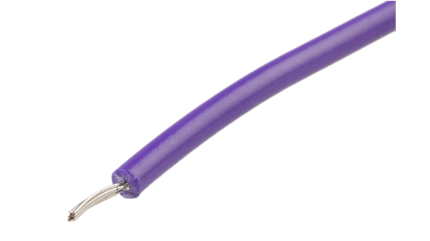 RS PRO Purple 0.33 mm² Hook Up Wire, 22 AWG, 7/0.25 mm, 100m, PVC Insulation