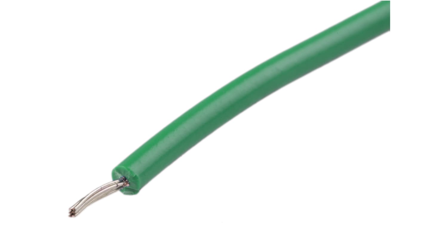 RS PRO Green 0.2 mm² Hook Up Wire, 24 AWG, 11/0.16 mm, 100m, XLPVC Insulation